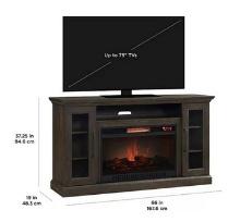 Ridley Media Fireplace Console, Brown