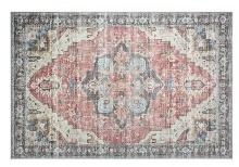 NEW Everwash Washable Area Rug - Red Medallion