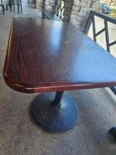 36" x 58" Lacquered Wood Top Table with Metal Legs