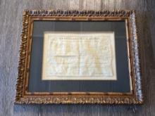 PROFESSIONALLY MATTED & FRAMED 19TH CENTURY U.S. LAND GRANT