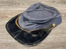 CIVIL WAR ERA UNION SOLDIER'S KEPI BLUE WOVEN/LEATHER CAP