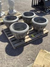 (4) CONCRETE PLANTERS