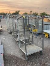 ROW OF (7) LAUNDRY CARTS