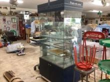 GLASS DISPLAY CABINET WITH STORAGE BELOW 36”......X23”......X80”......