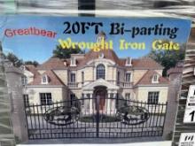 2024 Greatbear 20' Bi- Parting Wrought Iron Gates, 1 Set