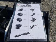 2024 Set of 9 MIVA Mini Excavator Attachments