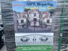 2024 Greatbear 20' Bi- Parting Wrought Iron Gates, 1 Set