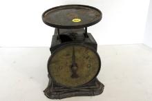 Cast iron kitchen scale W/ brass face