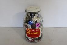 Jar of vintage buttons