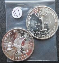 (2) One Ounce Silver Round- Tri-State Refining