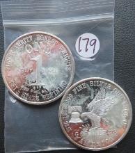 (2) One Ounce Silver Round- Tri-State Refining