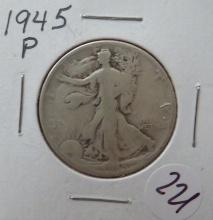 1945-P Walking Liberty Half Dollar