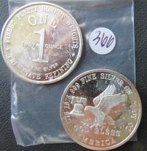 (2) One Ounce Silver Round- Tri-State Refining