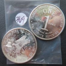 (2) One Ounce Silver Round- Tri-State Refining