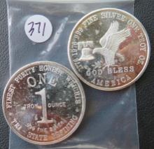 (2) One Ounce Silver Round- Tri-State Refining