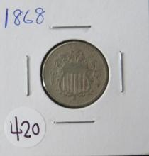 1868- Shield Nickel