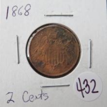 1868- 2 Cent Coin