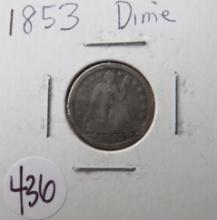 1853- Seated Liberty Dime