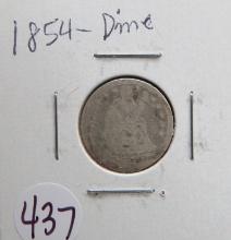 1854- Seated Liberty Dime