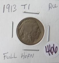 1913- T1 Buffalo Nickel