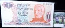 Central Bank of the Republic of Argentina One Peso, high grade.