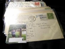 Large group of Post Cards, many of which are in sleeves. Most are Stamped and Post marked to the Ear