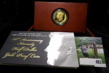 1964-2014 U.S. Mint issued 50th Anniversary Kennedy Half-Dollar Gold Proof Coin in original hard woo