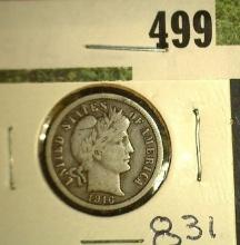 1916 P U.S. Barber Dime, Fine.