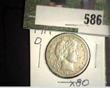 1914 D  Barber Quarter, EF,