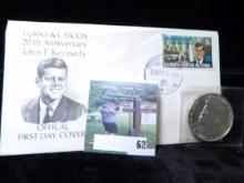 Turks & Caicos 20th Anniversary John F. Kennedy Official First Day Stamped Cover & 1963-1983 Twentie