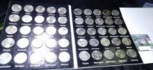 Fifty States Quarter Collection in a Coin Folder. The New Hampshire specimen is a Proof issue.