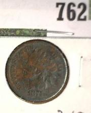 1874 Indian Head Cent, Good.