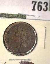 1874 Indian Head Cent, EF.