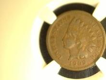 1909 S Indian Head Cent, NGC slabbed VF30 BN.