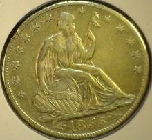 1855 O Arrows at date U.S. Seated Liberty Half Dollar, EF.