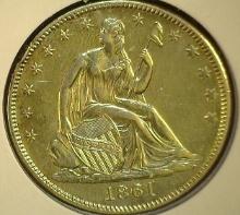 1861 P Civil War Date U.S. Seated Liberty Half Dollar, AU-BU.