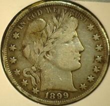 1899 P Barber Half Dollar, VF.