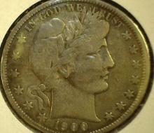 1900 P Barber Half Dollar, Fine.