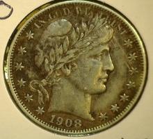 1908 O Barber Half Dollar, EF.