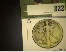 1920 S Walking Liberty Half Dollar, Good.