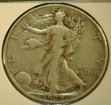 1929 D Walking Liberty Half Dollar, Very Fine.