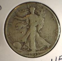 1935 D & 1935 S  Walking Liberty Half Dollar, VG-Fine.