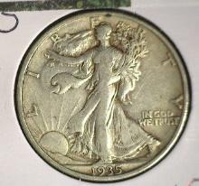 1935 S Walking Liberty Half Dollar, EF.