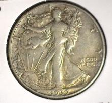 1939 D Walking Liberty Half Dollar, Extra Fine