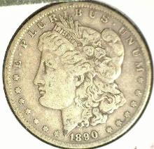 1890 O Morgan Silver Dollar, Fine.