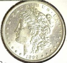 1898 P Morgan Silver Dollar, Brilliant Uncirculated.