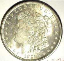 1921 P Morgan Silver Dollar, Brilliant Uncirculated.