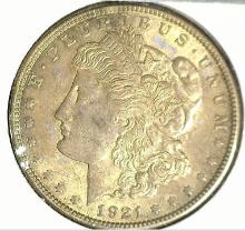 1921 P Morgan Silver Dollar, EF.