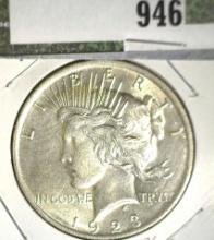 1923 P U.S. Peace Silver Dollar, Uncirculated.