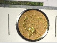 1909 P  Indian Head Gold Quarter Eagle $2.50 Gold, EF.